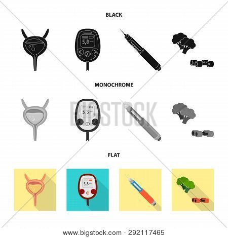 Vector Design Of Diet And Treatment  Icon. Set Of Diet And Medicine Stock Vector Illustration.