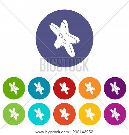 Star Clothes Button Icons Color Set For Any Web Design On White Background