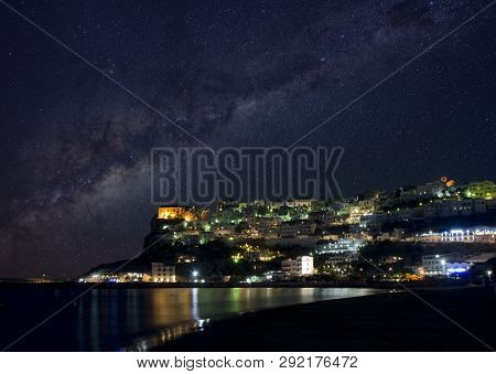 Imaginary Artistic View Of The Peschici Promontory With The Milky Way In The Background. Peschici, G