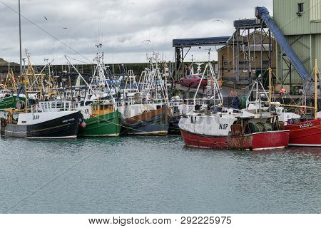 Ardglass Harbour,   Northern Ireland, March 17, 2019 : This Is A Picture Of Ardglass Harbour And Its
