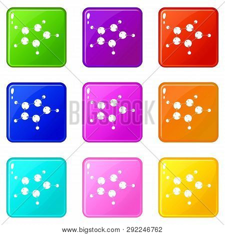 Furan Icons Set 9 Color Collection Isolated On White For Any Design