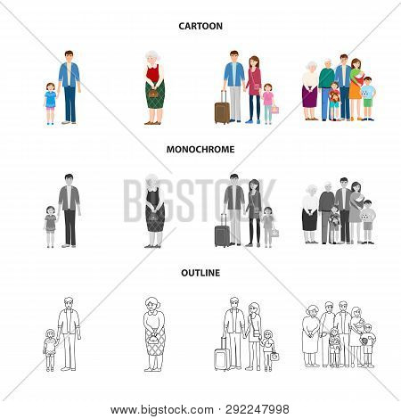 Vector Illustration Of Character And Avatar  Symbol. Collection Of Character And Portrait Stock Symb
