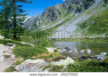 Arpy Lake. Valdigne. Valle D'aosta. Italian Alps