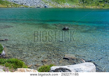 Arpy Lake. Valdigne. Valle D'aosta. Italian Alps