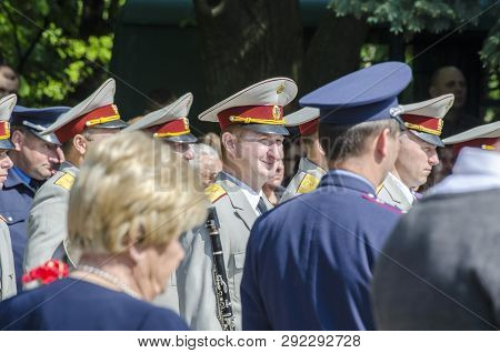 Lutsk , Ukraine, May 9, 2014: Victory Day, People Column