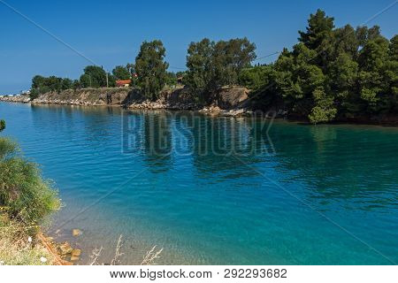Nea Poteidaia, Greece - June 24, 2014: Summer View Of Town Of Nea Poteidaia, Kassandra, Chalkidiki, 