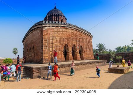 Bishnupur, West Bengal / India - December 26, 2015 : Famous Terracotta (fired Clay Of A Brownish-red