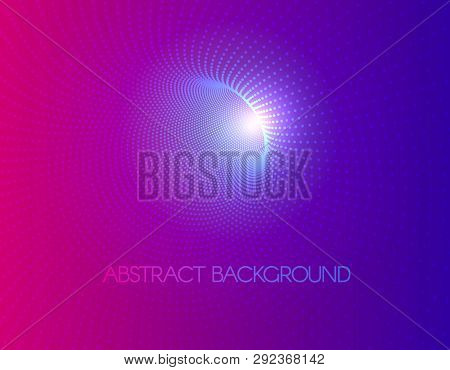 Vector Abstract Futuristic Aesthetic Background. Digital Time Funnel. Spatial-time Continuum Concept