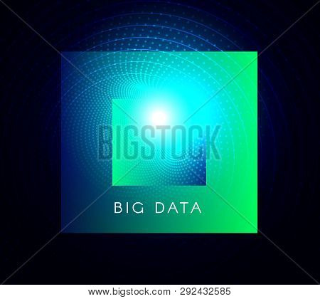 3d Vector Abstract Big Data Background. Futuristic Aesthetic Design.digital Time Funnel. Spatial-tim