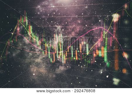 Candle Stick Graph Chart Of Stock Market Investment Trading. The Forex Graph Chart On The Digital Sc