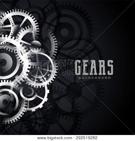 Abstract Metallic Gears Background Design Vector Illustration