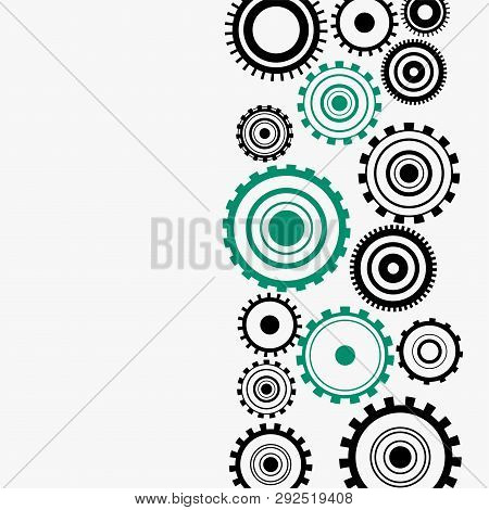 Gear Wheels Diagram On White Background Vector Illustration