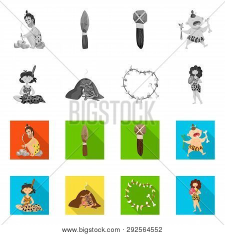 Vector Illustration Of Evolution  And Prehistory Icon. Set Of Evolution  And Development  Vector Ico