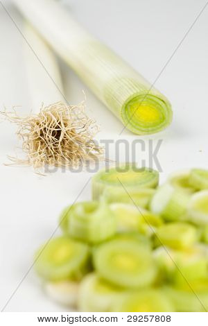 พวงของ Leeks สด
