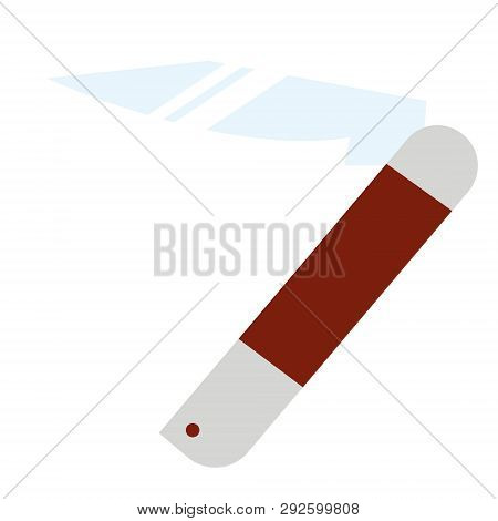Jackknife Flat Illustration On White. Tattoos, Magic Signs And Mexican Life Series.