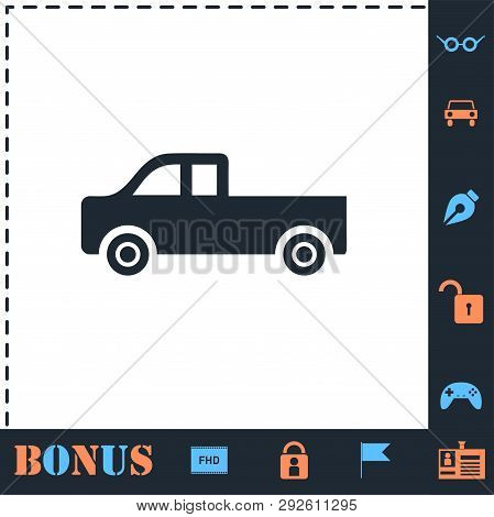 Pickup Truck. Perfect Icon With Bonus Simple Icons