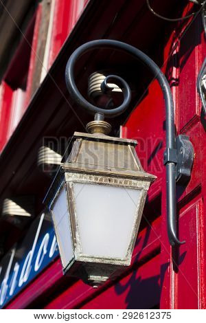 Street Lamp In Saint-valery-sur-somme, Somme, Hauts-de-france, France