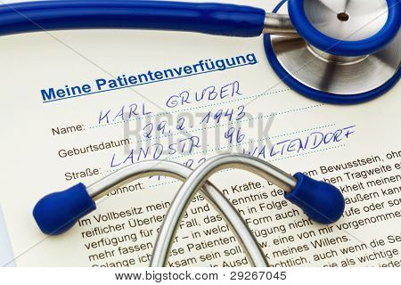 Levende zal en stethoscoop. Beschikbaar voor een patiënt voor ongeneeslijke ziekten.