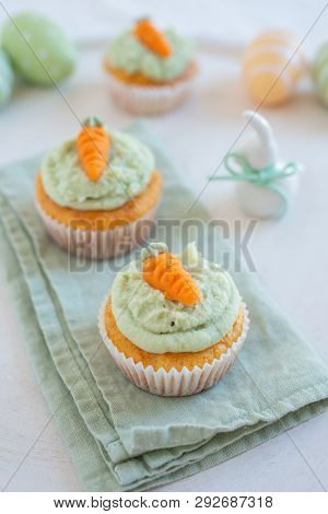 Carrot Hazelnut Muffins With Marzipan Carrots For Easter