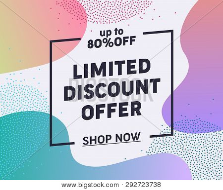 Weekend Limited Discount Offer Typography Banner. Great Sale At Special Rate For Potential Customer.