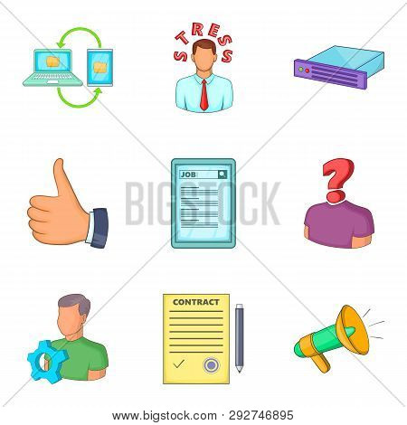 Colloquium Icons Set. Cartoon Set Of 9 Colloquium Icons For Web Isolated On White Background