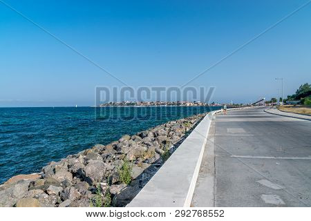 Nessebar, Bulgaria - 2 Sep 2018: The Street Leading To The Nesebar Ancient City, One Of The Major Se