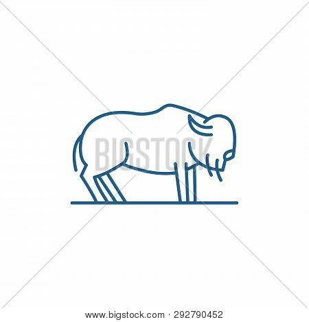 Musk Ox Line Icon Concept. Musk Ox Flat  Vector Symbol, Sign, Outline Illustration.