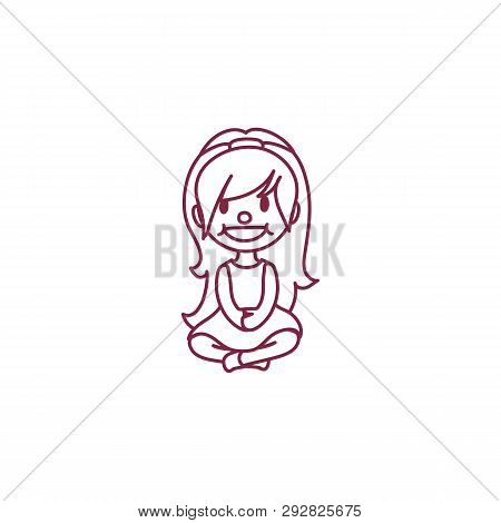 Vector Cute Cartoon Kid, Child Clip Art Coloring Book Page