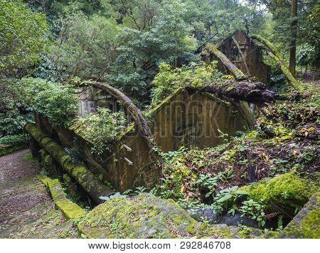 View On Rusty Ruins Of Old 19th Century Abandoned Factory Fabrica Da Cidade And Fabrica Da Vila, Los