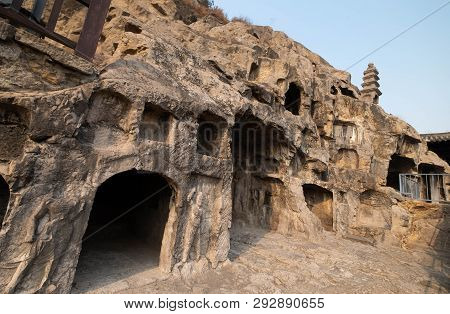 Luoyang, Henan/china- January 19, 2019:  Longmen Grottoes Is One Of The 3 Major Buddhist Caves Of Ch