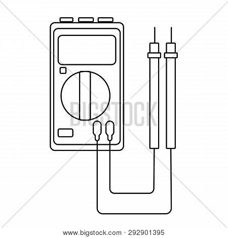 A Small Black And White Electricity Meter, Tester, Digital Multimeter, For Measuring Ac, Dc Voltage,