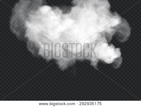 Transparent Special Effect Stands Out With Fog Or Smoke. White Cloud Vector, Fog Or Smog.