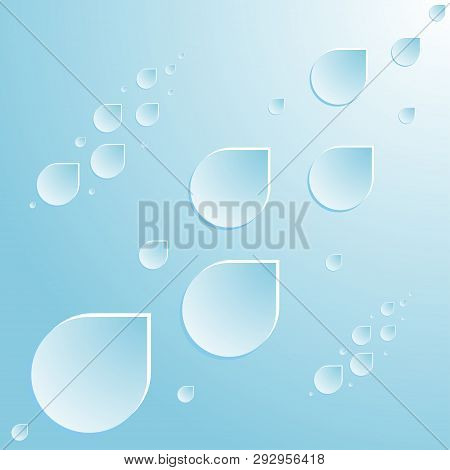 Blue Drops From The Sky Abstraction On A Blue Background