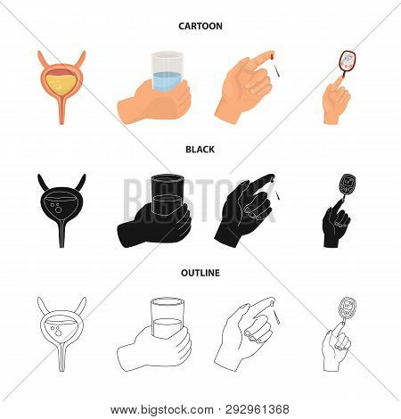 Vector Illustration Of Diet And Treatment  Logo. Set Of Diet And Medicine Vector Icon For Stock.