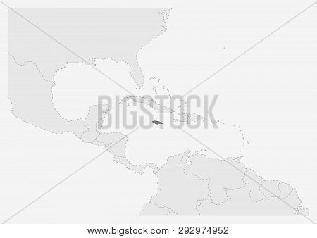 Map Of America With Highlighted Jamaica Map, Gray Map Of Jamaica With Neighboring Countries