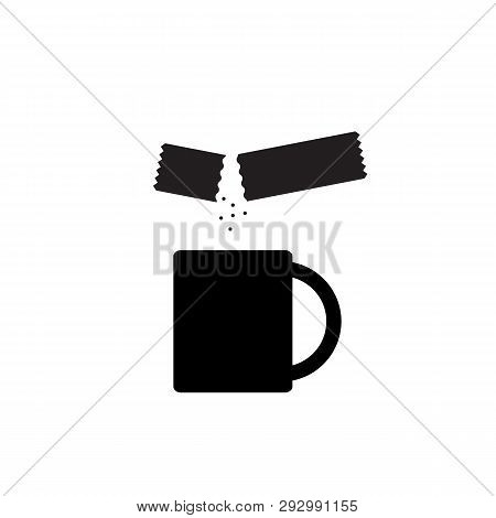 Opened Sachet Icon Or Container Sign With Sugar Or Creamer