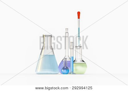 3D Rendering, Chemical Vessels In The Laboratory