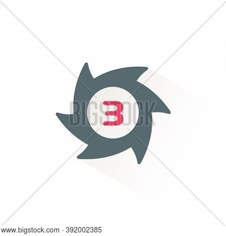 Hurricane. Category Three. Thrid Rate. Isolated Color Icon. Weather And Map Glyph Vector Illustratio