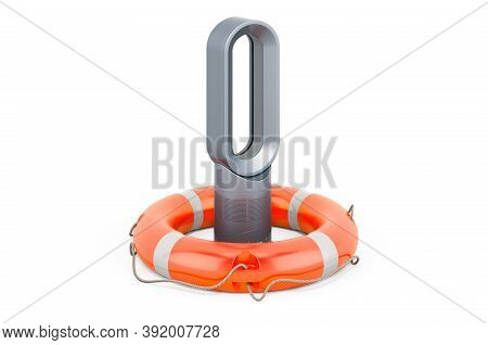 Service And Repair Of Bladeless Air Fan, 3d Rendering Isolated On White Background