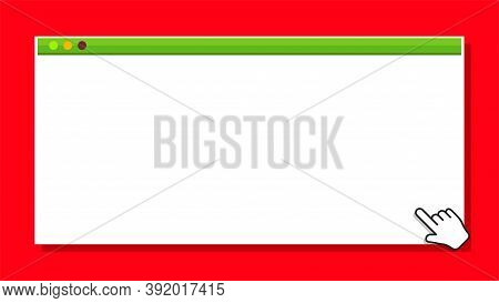 Window Form Blank On Red For Banner Background, Template Window Frame On Red, Copy Space, Mock-up Di