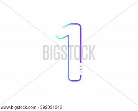 1 Number, Modern Gradient Font Alphabet. Trendy, Dynamic Creative Style Design. For Logo, Brand Labe