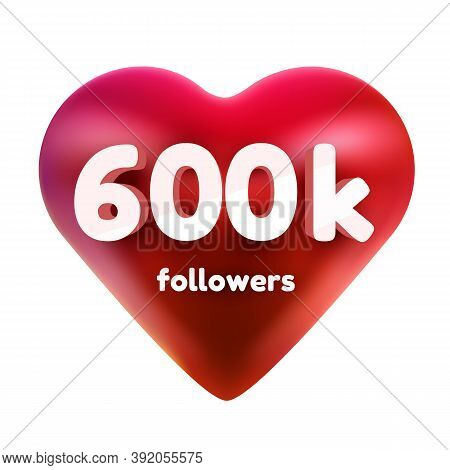 Followers Thank You. Red Heart For Social Network Friends, Followers, Web User Thank You Celebrate O