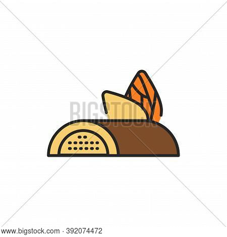 Marzipan Bar Color Line Icon. Isolated Vector Element.