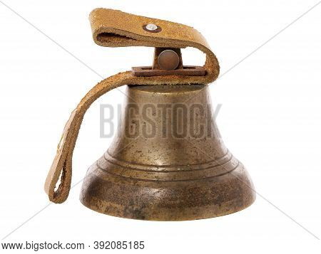 Old Brass Bell Isolated On White Background
