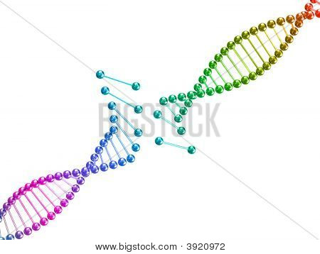 Belle immagini 3D del Dna rotto illustrazione