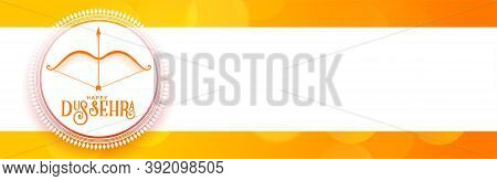 Happy Dussehra Indian Festival Celebration Banner With Text Space Vector