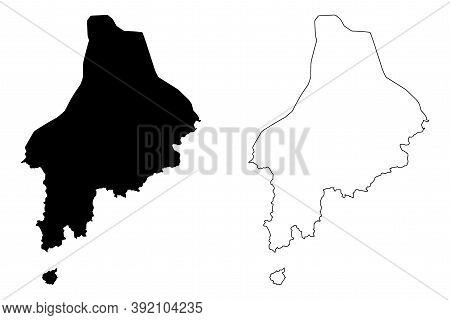 Caue District (democratic Republic Of Sao Tome And Principe, Saint Thomas And Prince) Map Vector Ill