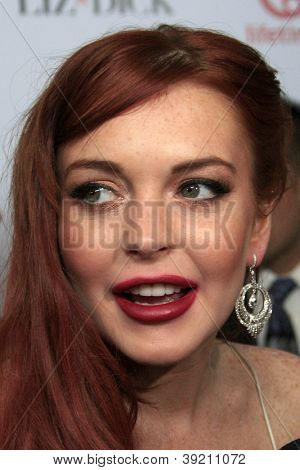 LOS ANGELES - NOV 20:  Lindsay Lohan arrives to the private dinner for the premiere of Lifetime's 'Liz & Dick'  at Beverly Hills Hotel on November 20, 2012 in Beverly Hills, CA