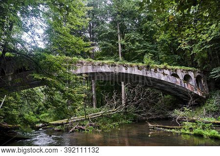 Old German Bridge. The Bridge Of The Rominten Forest. Kaliningrad Region.