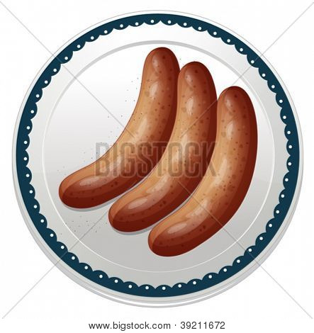 illustrazione di salsicce su sfondo bianco